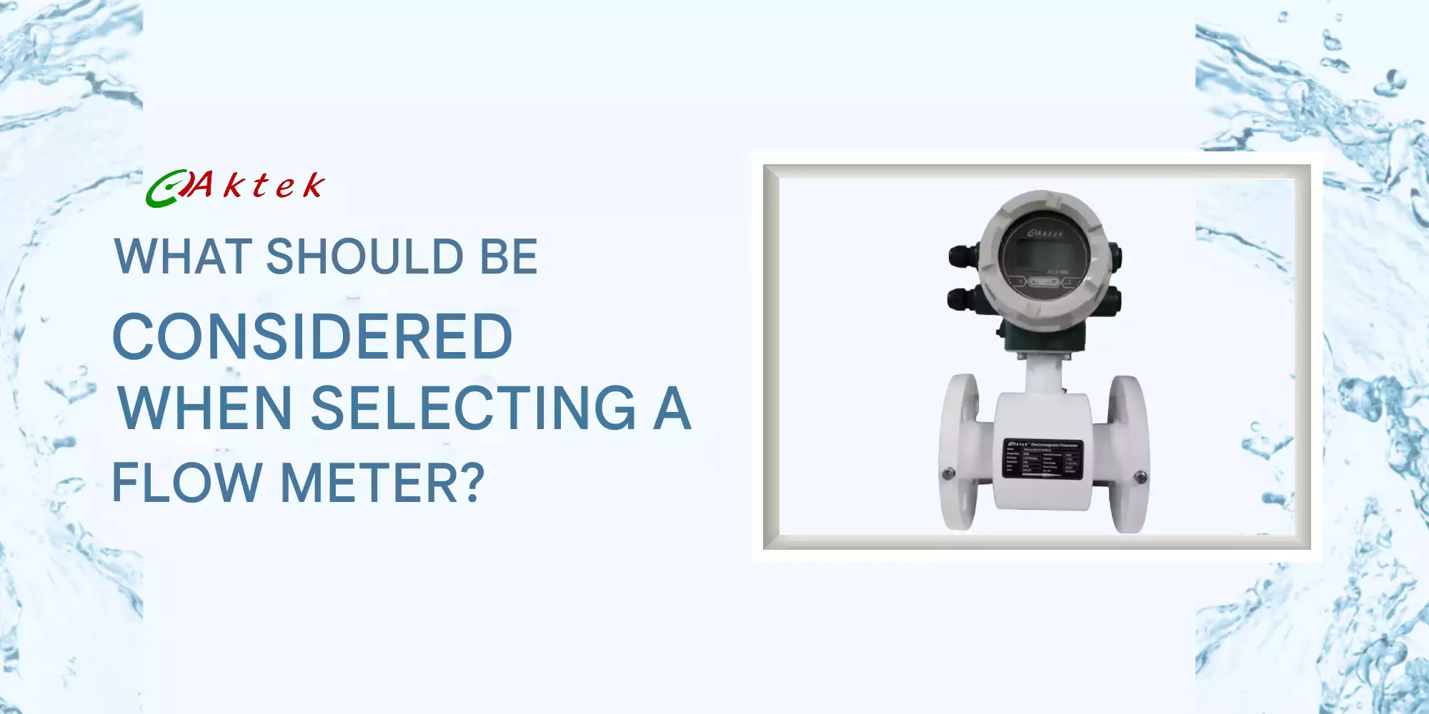 Things to Consider in Flowmeter Selection